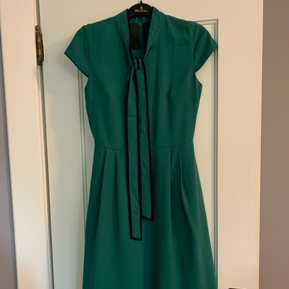 J. Crew green tie neck dress - Picture 2 of 3